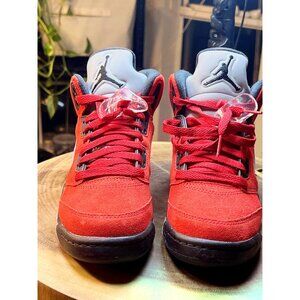 Nike Air Jordan 5 Raging Bull Low Kids Sneakers Red/Black/White Size 3.5Y Suede
